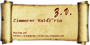 Zimmerer Valéria névjegykártya