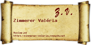 Zimmerer Valéria névjegykártya
